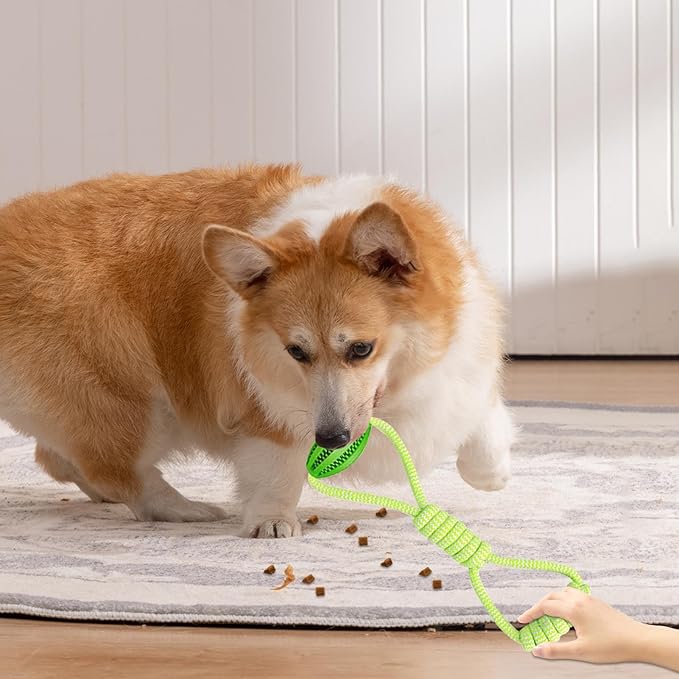 Dog Rope Ball Toy - Large Breed Dog Toy | Pet Interactive Rope Ball | Ropes Balls Dogs Large Breed | Interactive Food Dispenser String | Cotton Knot, Pet Chew Supplies for Easy Throwing