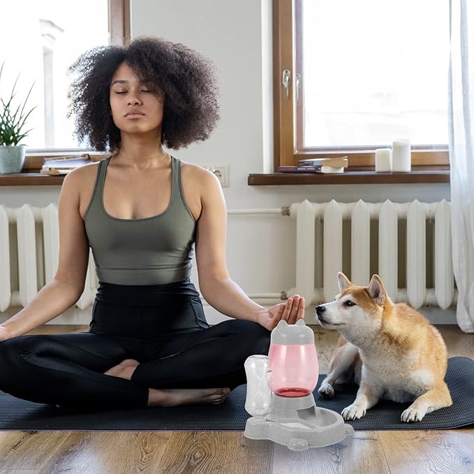 1pc Automatic Cat Water Dispenser and Food Bowl Creative Pet Feeder for Dogs and Cats Non- Design Easy to Smooth Edges Prevents Spills for Home Use