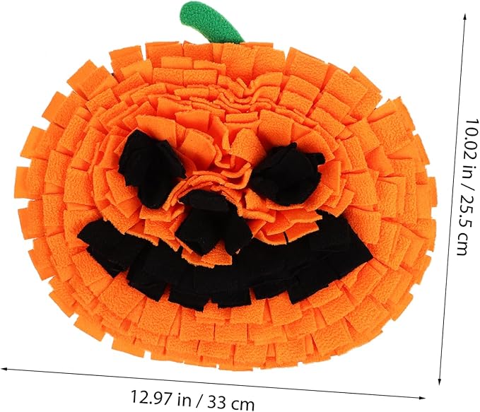 Pumpkin Snuffle Mat for Dogs Interactive Sniffing Toy for Large Breeds Bright Fleece Mental Feeding Mat Training Cushion