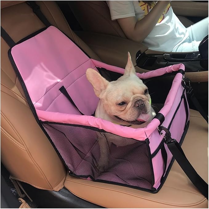 Small Dog Car Seat, Portable Puppy/Pet Car Booster Seat With Clip-in Harness And Mesh Window,Great For Small Pets(Coffee)