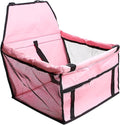 Pet Car Booster Seat for Small to Medium Pets with Reinforced Safety Structure Easy Install Travel Carrier Breathable Waterproof Pad Shortened Leash Belt Loops Secure Comfortable Vehicle (Pink)