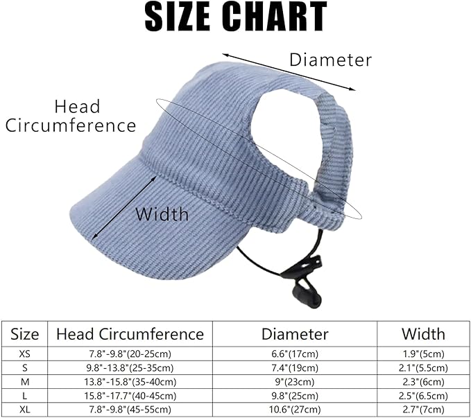 Custom Embroidered Dogs Cats Hat with Pet's Name,Adjustable Personalized Caps with Ear Holes, Outdoor Visor Sun Hat for Small & Medium Cat Dog