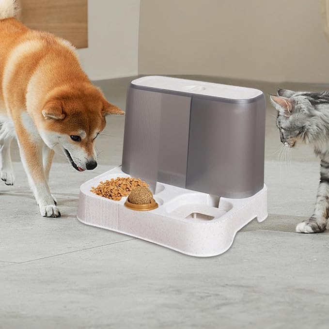 Automatic Cat Feeder, Cat Auto Feeder Dog Feeders, Cat Feeder Automatic, Automatic Dog Food Dispenser, Large Capacity Water Dispenser, Pet Food Dispenser, Food Bowl Pet Supplies (White)