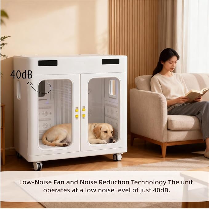 Pro Dog Cat Dryer, 430L Large Pet Grooming Blower Box for Giant Breeds up to 130lbs | High-Efficiency, Quiet <40dB Drying with Smart Temp Control & Negative Ion Care