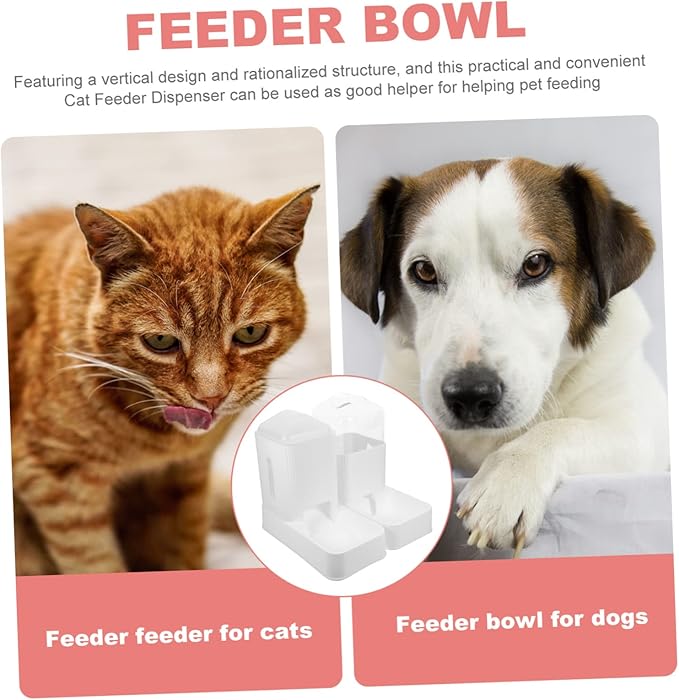 YARNOW 1set Automatic Cat Feeder Dispenser Water Bowl Convenient for Cats and Dogs Pet Food and Water Holder Saving Feeding for Home Use