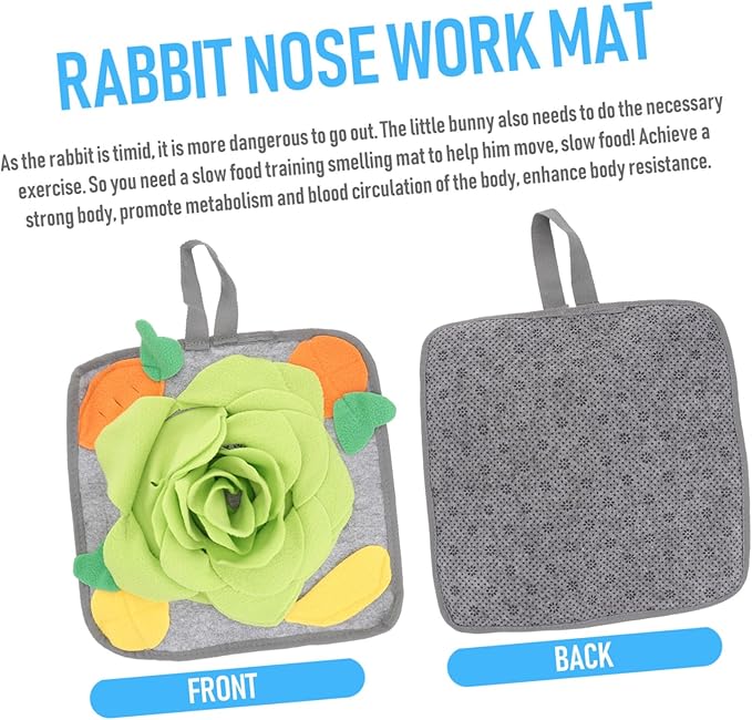 Rabbit Training Mat Pet Feeding Pad Bunny Snuffle Toy Made of Polar Fleece Aid