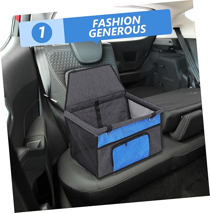 Kisangel Portable Pet Car Seat with Material and Non- Backing Suitable for Dogs and Cats Breathable Design with Easy Installation for Travel and Daily Use
