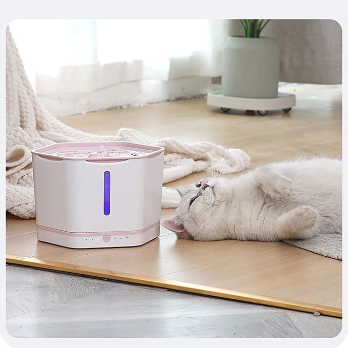 FILFEEL Automatic Induction Pet Dispenser with Large Capacity and Intelligent Features for Cats and Dogs (Pink)