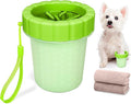 Dog Paw Cleaner Cup, Soft Silicone, Portable, Easy to Clean, Removes Mud and Dirt, Grooming Accessory for Home, Travel – Green, S