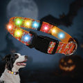Halloween Light Up Dog Collar, LED Dog Collar Glow in The Dark - USBC Rechargeable, 3 Flashing Modes, Fashionable Cute Glowing Dog Light Up Collars for Medium Large Dogs, L