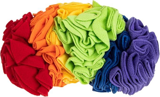 DECHOUS Dog Snuffle Mat Colorful Snuffle for Dogs Portable Foraging for Puppies Engaging Dog Food Hunting Activity Enhances Nose Work Skills Slows Down Eating