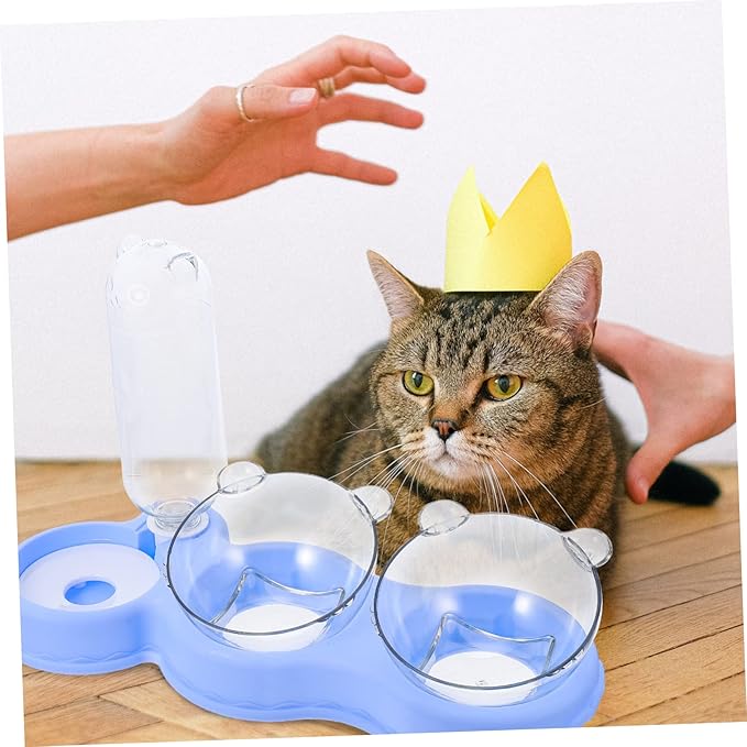 Multi Use Pet Feeder with Fall Design Transparent Detachable Water Dispenser for Cats and Dogs Practical Indoor Pet Supply