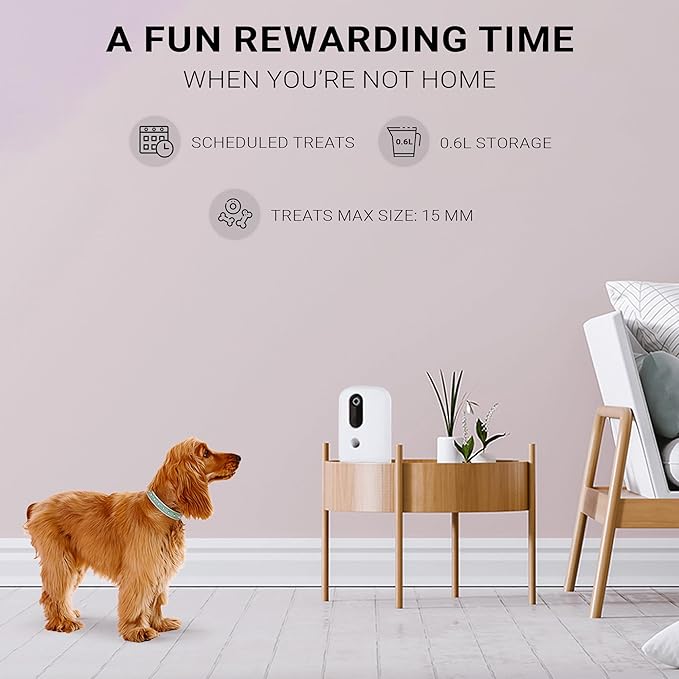 Instachew Purechew Snack Smart Treat Thrower with HD Camera, Automates Feeding with Portion Control, Dog and Cat Treat Dispenser