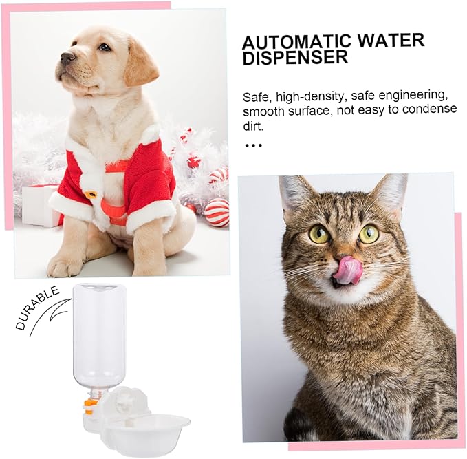 Automatic Pet Water Feeder Hanging Cage Drinking Tool for Cats Dogs Pigeons Unique Design Smooth Surface Environmentally Friendly Material White