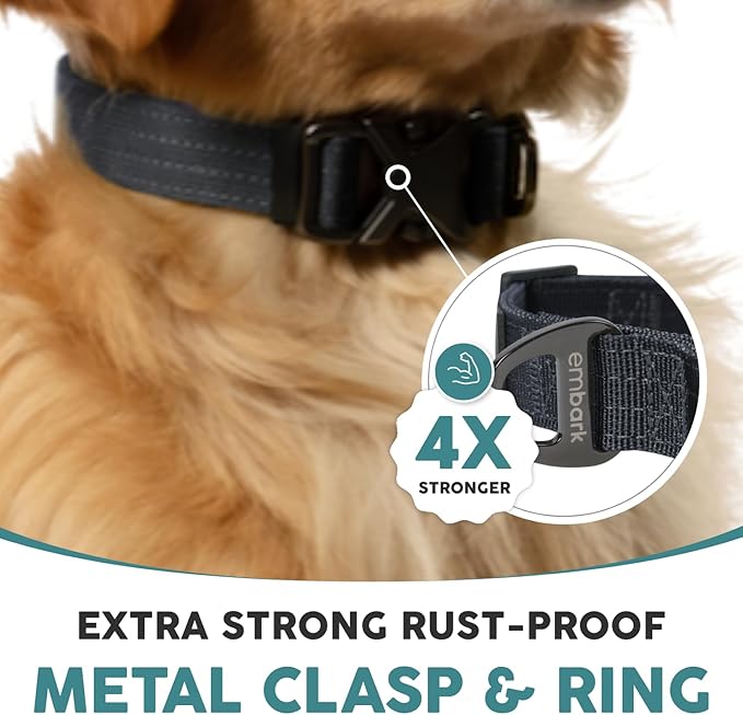 Embark Adventure Pro Dog Collar – Heavy Duty Tactical Dog Collar Stylish & Durable Nylon Dog Collar for Large Dogs, Small Dogs & Medium Dogs. Strong Buckles for Any Size Breed (Small, Black)