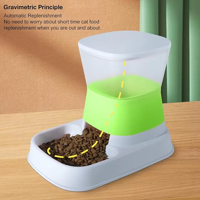 Automatic Cat Feeder, 1.5L Capacity, Safe ABS+PP Material, Non-Slip Base, Easy Refills, Ideal for Multiple Cats