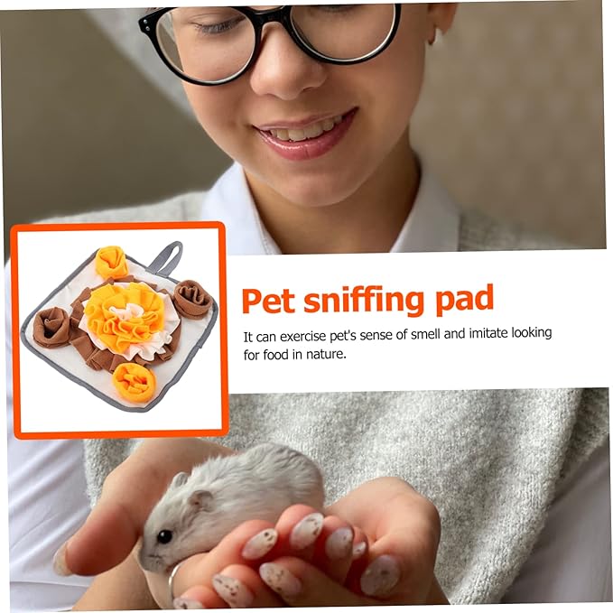 HANABASS Small Pet Snuffle Mat for Nose Work Sniffing Pad for Rabbits Hamsters and Small Animals Slow Feeding Healthy Eating Non-Slip Design