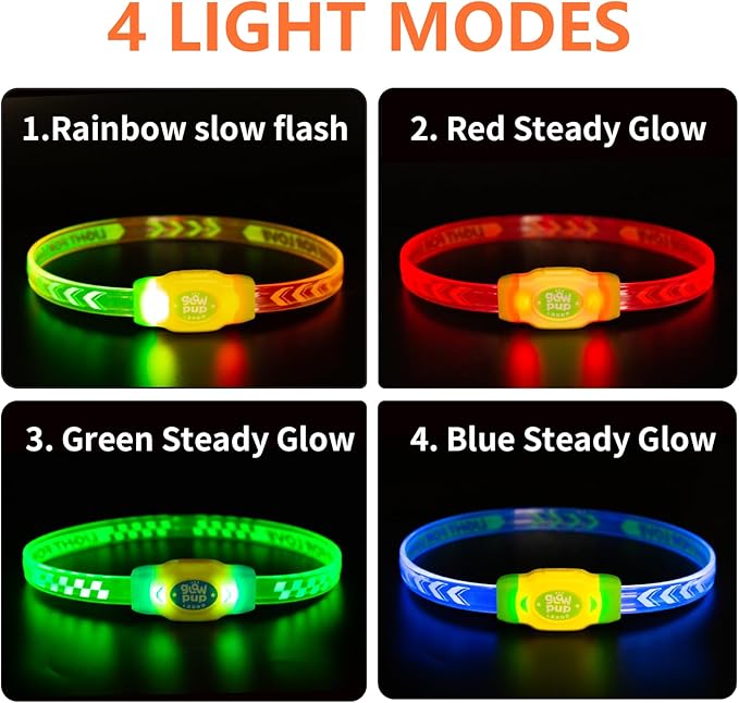 LaRoo LED Light Up Dog Collar, Type-C Rechargeable, Multi-Color Glowing Safety Pet Collar, Cuttable IP67 Waterproof, Night Walk High Visibility Collar Safety Dog Light for Small Medium Dogs (Green)