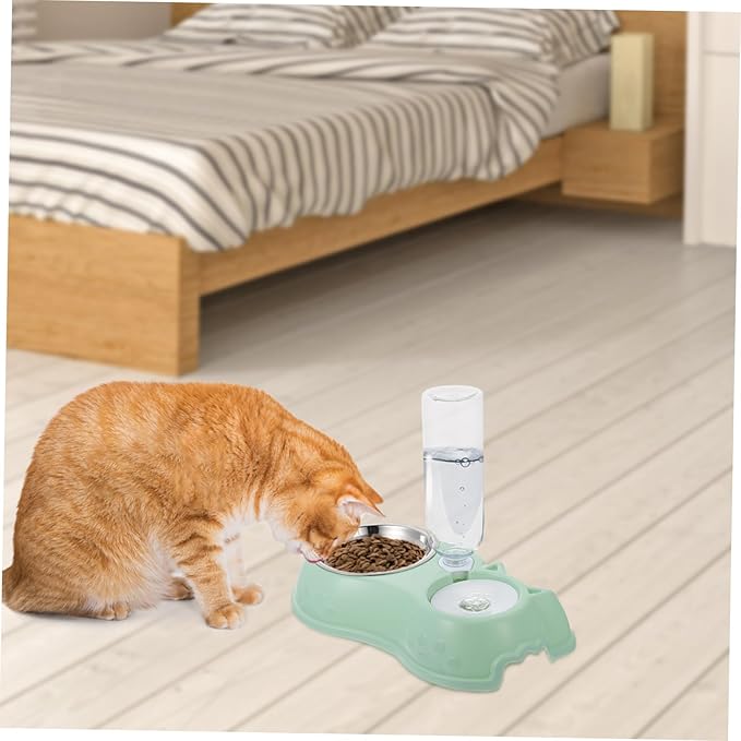 Milisten 1set Pet Double Feeder Automatic Water Dispenser Detachable Bowl for Convenient Feeding and Hydration Opaque Design for Fresh Food and Pet Shops