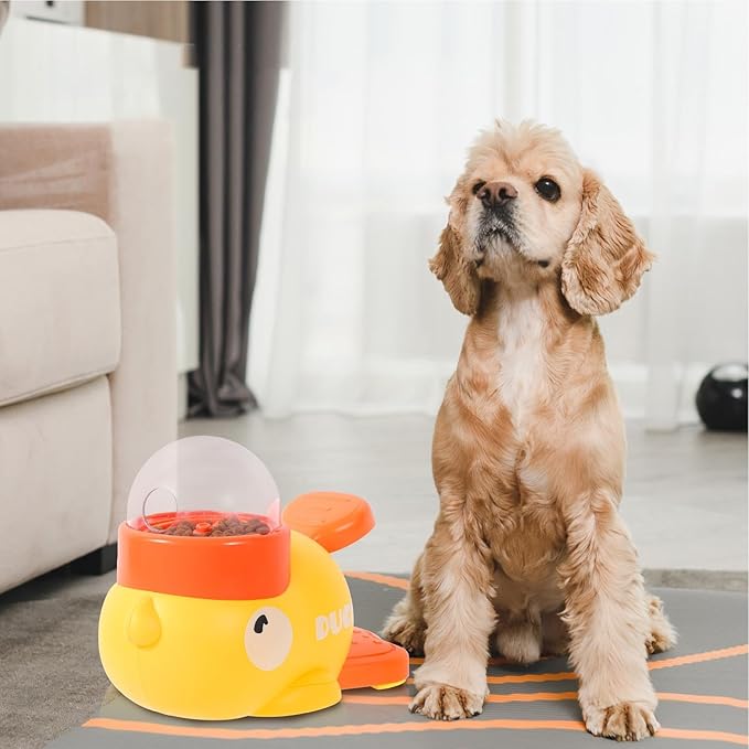 Dog Treat Toy - Cat Food Dispenser | Treat Dispenser Dog Toy | Duck Dogs Treat | Interactive Pet Automatic Feeder Toy | Duck Shape Cat Feeders for Entertainment