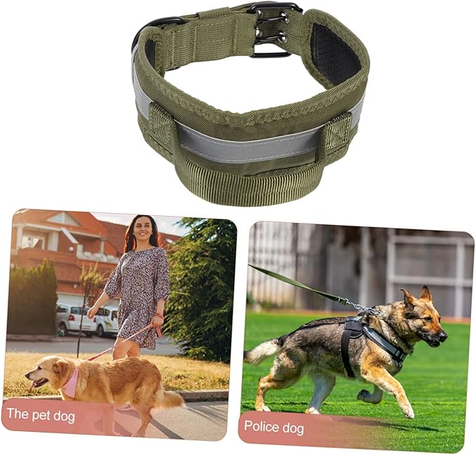 Milisten Adjustable Reflective Dog Collar for Dogs Comfortable Padded Design Buckle for Outdoor Use Heavy-Duty and