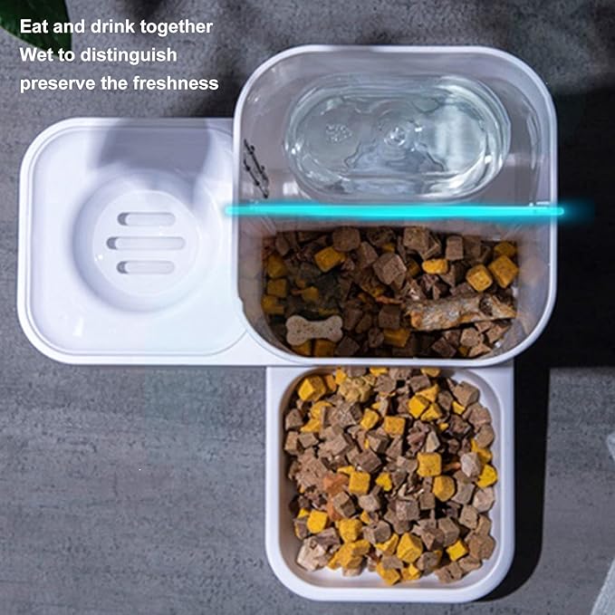 Pet Automatic Feeder, 2 in 1 Gravity Automatic Pet Feeder, Large Capacity Automatic Food and Water Dispenser Set for Small Medium Dogs