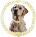 Glod Dog Chain Collar Diamond Dog Chain Bling Dog Necklace Cuban Link Collar Glitter Rhinestone Metal, Pet Jewelry for Puppy XS Small Medium Large Dogs Cats(Glod 10inch)