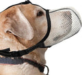 Dog Muzzle, Breathable Soft for Large Dogs to Anti & Prevent Barking Biting Chewing, Reflective & Adjustable Basket Muzzle with Air Mesh for Doberman Beige XL