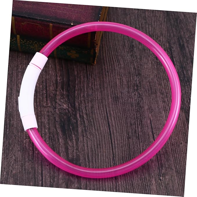 BESPORTBLE Led Pet Dog Collar Rechargeable Flashing Night Light for Dogs Pink Collar Modes USB Charging Safety Warning