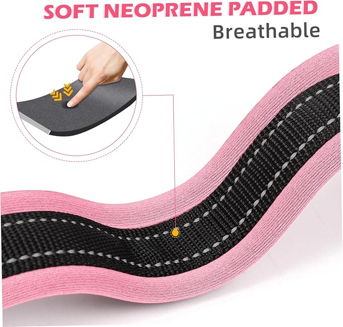 Reflective Dog Collar Pet Collar for Dogs Breathable Adjustable Fit Pink