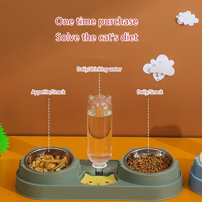 Pet Feeding Bowl Dog Food Small Dogs Food Large Capacity Anti-Skid Feeding Dispenser Kitten Feeder Pet Supplies for Small Dogs Treats