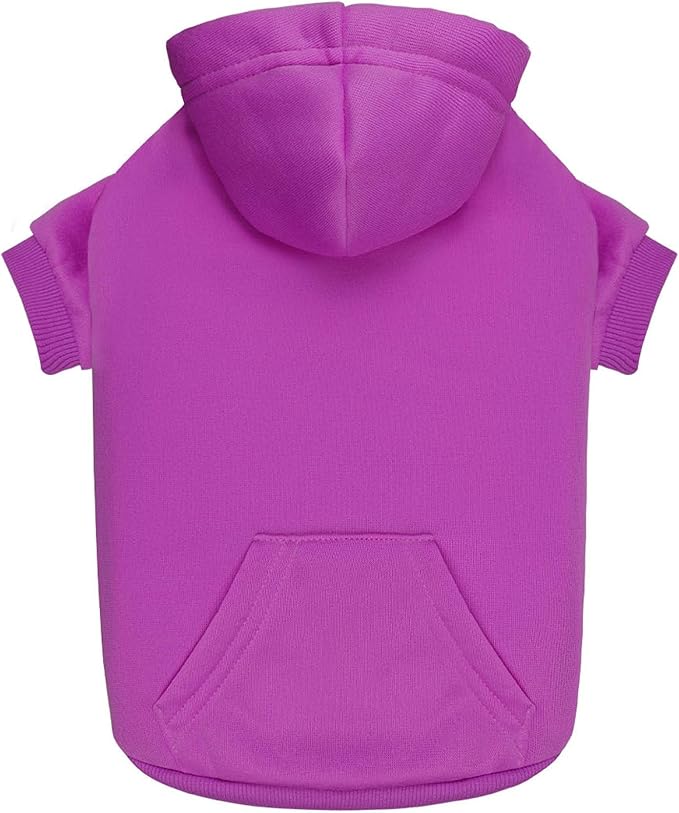 Dog Sweaters for Medium Dogs,Dog Hoodie Sweater Solid Soft Brushed Fleece Pet Clothes Pet Hoodie Sweatshirt with Pocket(Purple-M)