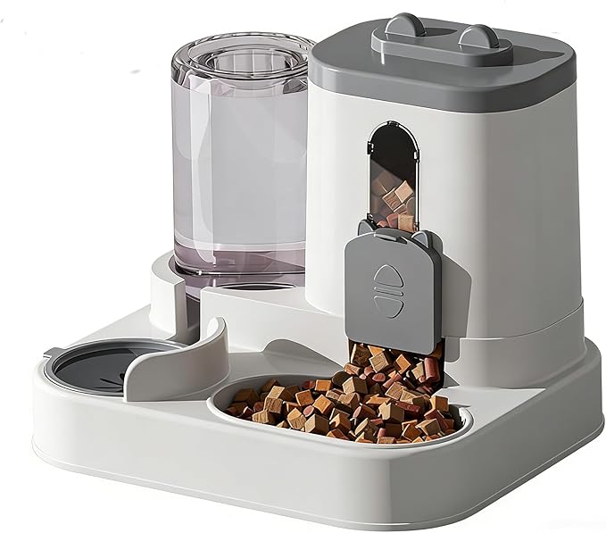 Automatic Water and Food Dispenser for Pets, Cats, and Dogs.Dry and Wet Separation, Automatic Addition