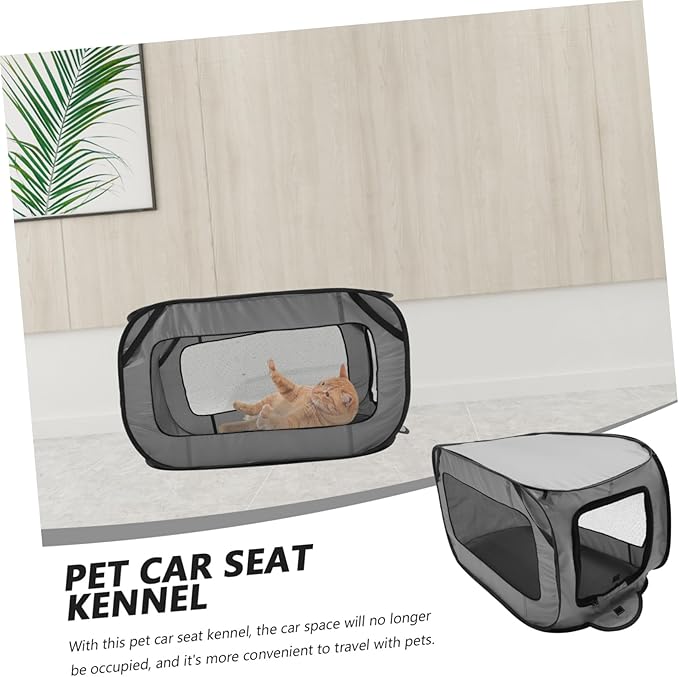 Portable Dog Car Bed Washable Pet Travel Kennel for Dogs Cats Sturdy Comfortable Outdoor Indoor Use for Car Seats Grey