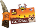 Tibetan Elk Antler for Dogs, Grade-A, 4"+ Premium Chews, Pack of 1, Naturally shed Healthy & Longer Lasting Aggressive chewers, USA Product Antler (Whole)
