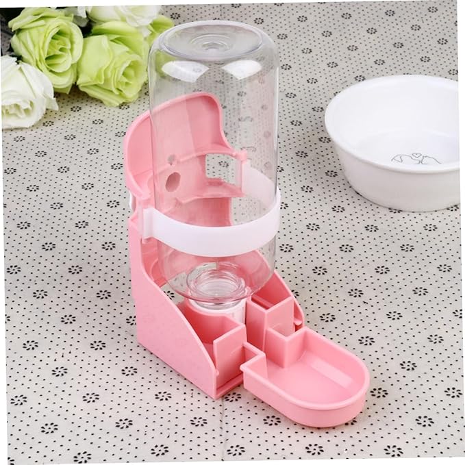 BESPORTBLE Leakproof Automatic Pet Water Dispenser Practical Drinking Feeder for Dogs Cats and Animals Cage Mounted Water Container Pink