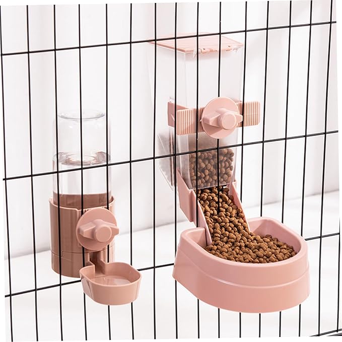 1set Automatic Hanging Pet Feeder Water Dispenser for Dogs and Cats Compact Body for Easy Observation Stable Design to Prevent Spills for Cages
