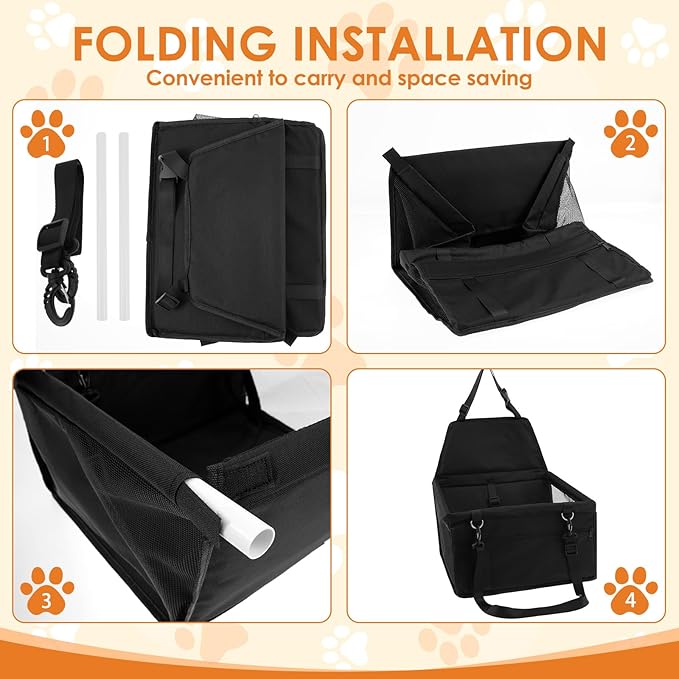 Oxford Cloth Car Pet Booster Seat Adjustable Strap Large Capacity Car Dog Bag Carrier W Safety Lock for Puppy Cat Travel