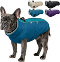 IDOMIK Warm Dog Coat with Harness, Waterproof Reflective Dog Jackets for Small Medium Large Dogs, Fleece High Collar Winter Jacket with Zipper, Pet Winter Snowsuit Clothes for Cold Weather,Blue M