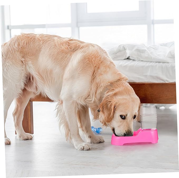 Pink Pet Water Feeder Bowl for Dogs and Puppies Smooth Surface Eco Friendly Safe Material Stable Design Prevents Overturning Automatic Water Supply for Home and Pet Shop Use