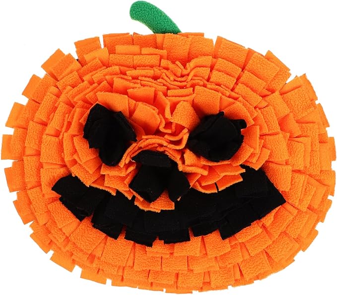 Garneck Dog Snuffle Mat Pumpkin Shape Sniffing Feeding Mat for Large Breeds Space Saving Design Fun Interactive