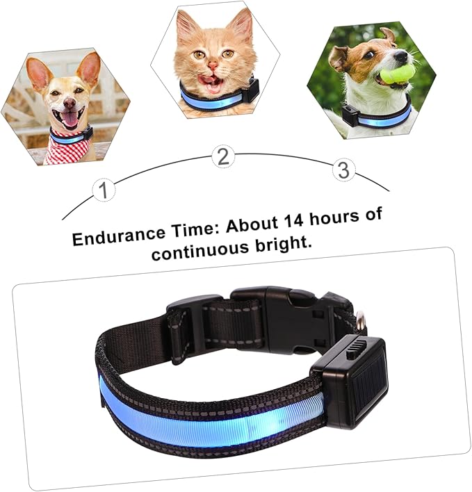 UPKOCH LED USB Rechargeable Glowing Dog Collar Light Up PET Collar Flashing Function Adjustable Size for Dogs and Cats Suitable for Nighttime Walks
