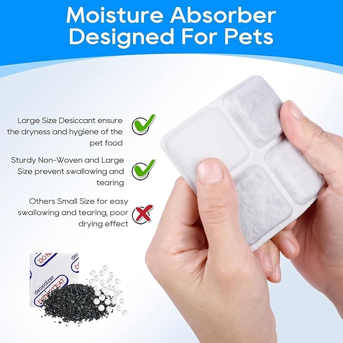 12 Pack Pet Food Desiccant Bag Compatible with Petlibro Automatic Cat Dog Feeders, PLAF001, PLAF002, PLAF101, PLAF005, PLAF006, Upgrade Packets Preserve Pet Food Freshness and Dryness