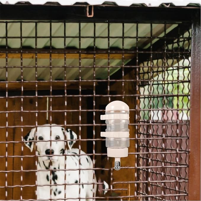 Pet Water Bottle Stainless Steel Nozzle Automatic Dog Cat Water Feeder Hanging Dispenser for Indoor Pets Easy to Install Convenient Hydration