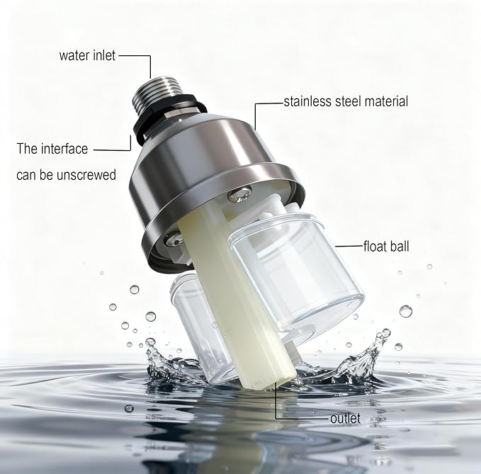 304 Stainless Steel Water Level Float Valve 3/4 Inch - Ideal for Livestock Troughs, Water Tanks, Pools, Fish Tanks