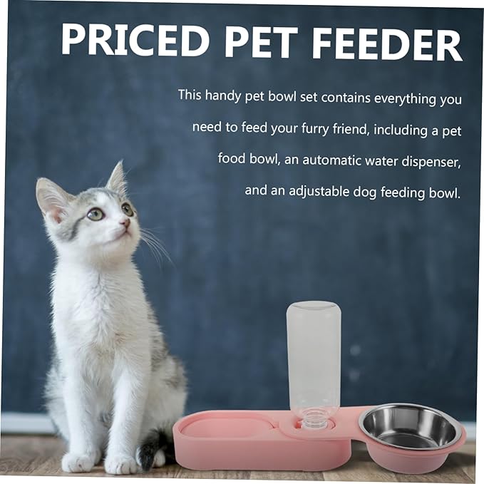 BESPORTBLE Corner Cat Feeder Stainless Steel Pet Bowl Auto Water Feeder for Dogs and Cats