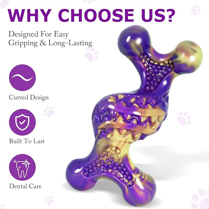 Dog Toys for Aggressive Chewers: 2 Pack Tough Dog Toy for Medium & Large Dogs Weighing 20-70 lbs, Indestructible Dog Chew Toys, Long-Lasting Dog Bones for Large Breed, Keeps Them Busy
