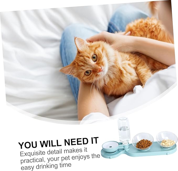 Housoutil Automatic Pet Water Dispenser Tilt Bowls Cat Feeder for Cats and Dogs Convenient and Easy to Water Feeding