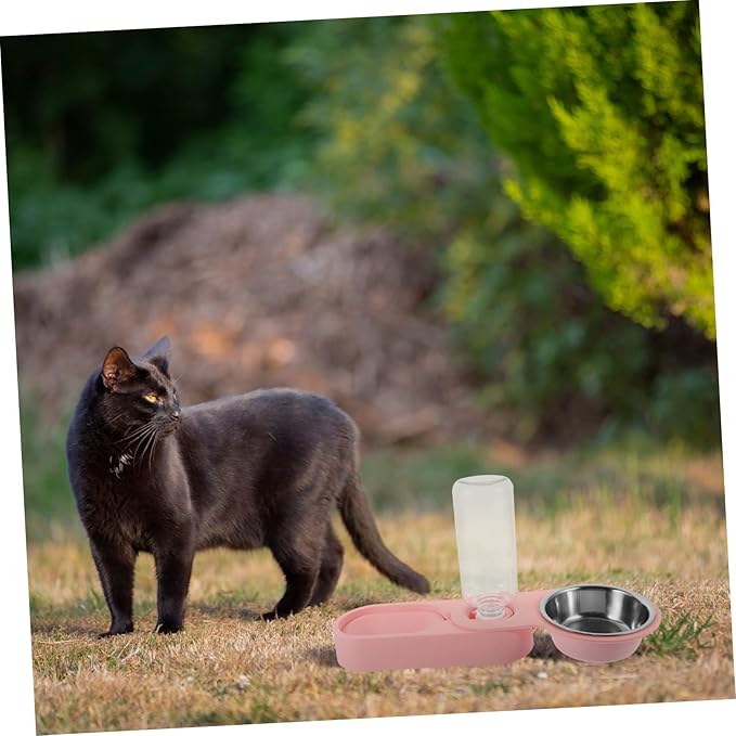 BESPORTBLE Corner Cat Feeder Stainless Steel Pet Bowl Auto Water Feeder for Dogs and Cats