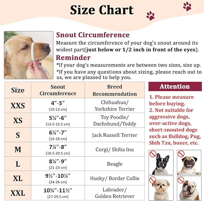 Mayerzon Dog Muzzle, Soft Mesh Muzzles for Small Medium Large Dogs Chihuahua Poodle Husky Labrador Retriever, Breathable Dog Mouth Guard for Biting Chewing Grooming, Allow Panting Drinking (L, Black)